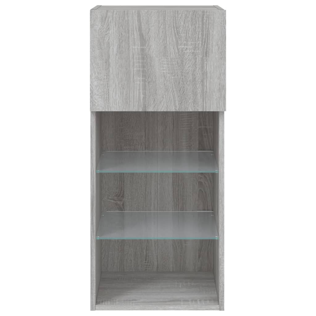Tv-meubels met LED-verlichting 2 st 40,5x30x80 cm grijs sonoma is nu te koop bij PeponiXL, paradijselijk wonen!