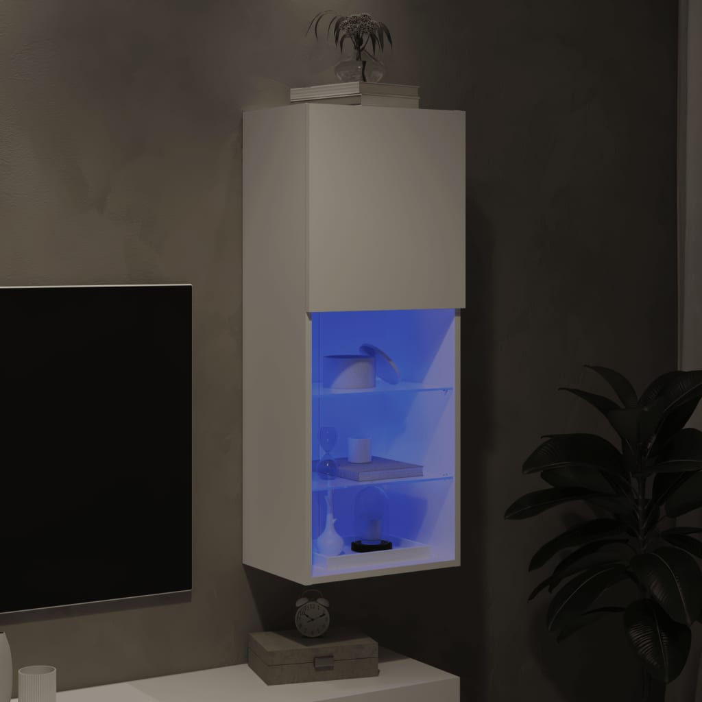 Tv-meubel met LED-verlichting 40,5x30x102 cm wit is nu te koop bij PeponiXL, paradijselijk wonen!