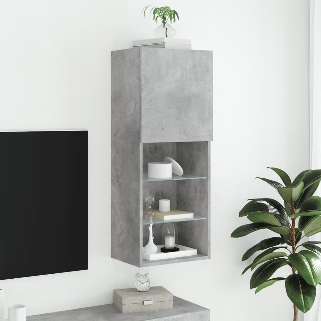 Tv-meubel met LED-verlichting 40,5x30x102 cm betongrijs is nu te koop bij PeponiXL, paradijselijk wonen!