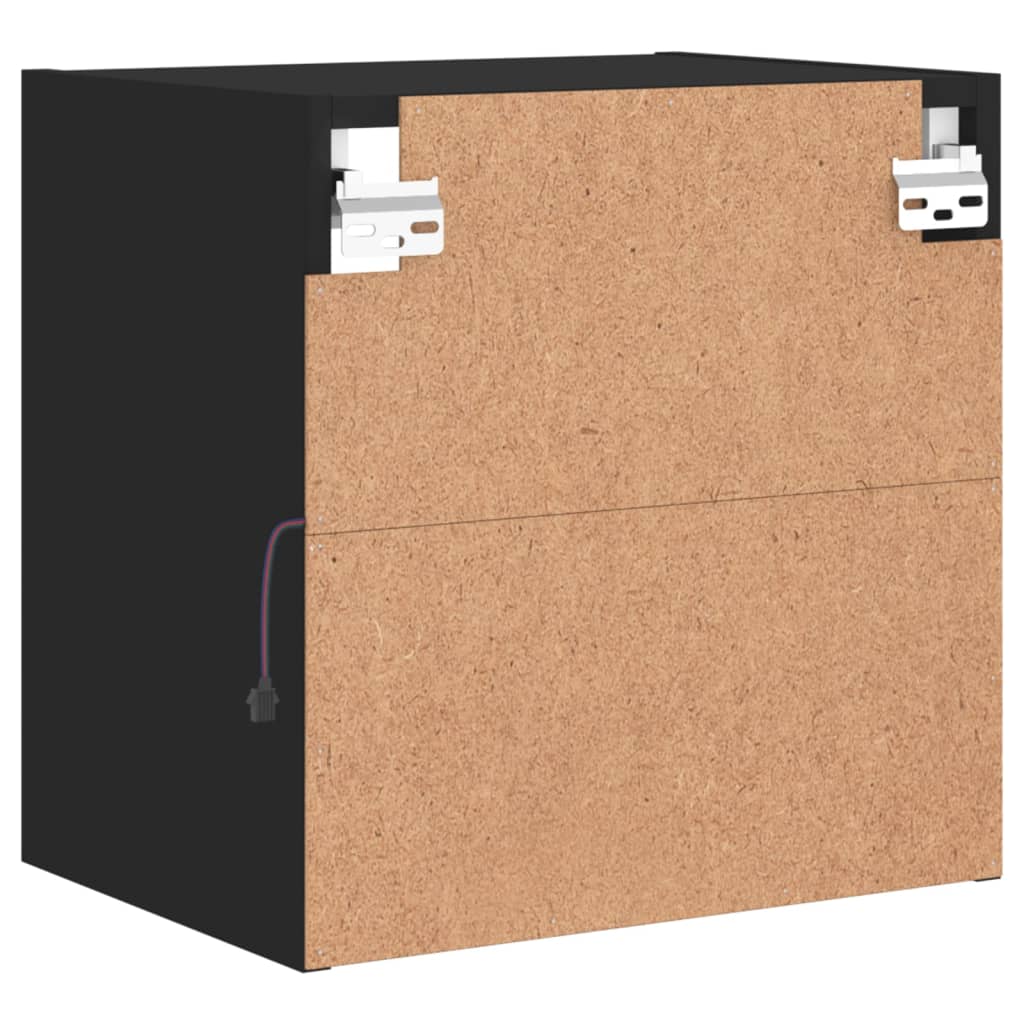 Nachtkastje met LED's wandgemonteerd zwart is nu te koop bij PeponiXL, paradijselijk wonen!