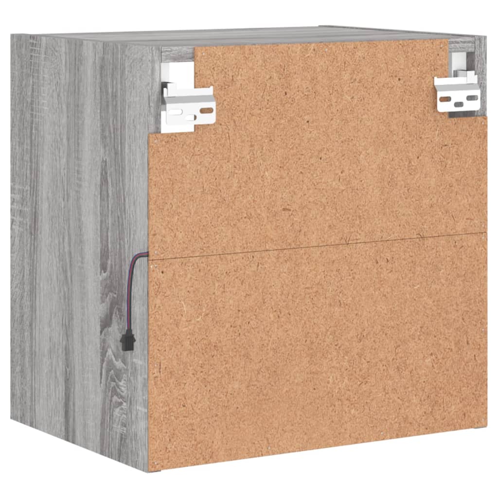 Nachtkastje met LED's wandgemonteerd grijs sonoma eikenkleurig is nu te koop bij PeponiXL, paradijselijk wonen!