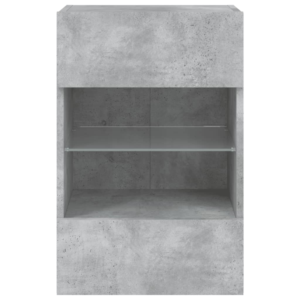 Tv-wandmeubel met LED-verlichting 40x30x60,5 cm betongrijs is nu te koop bij PeponiXL, paradijselijk wonen!