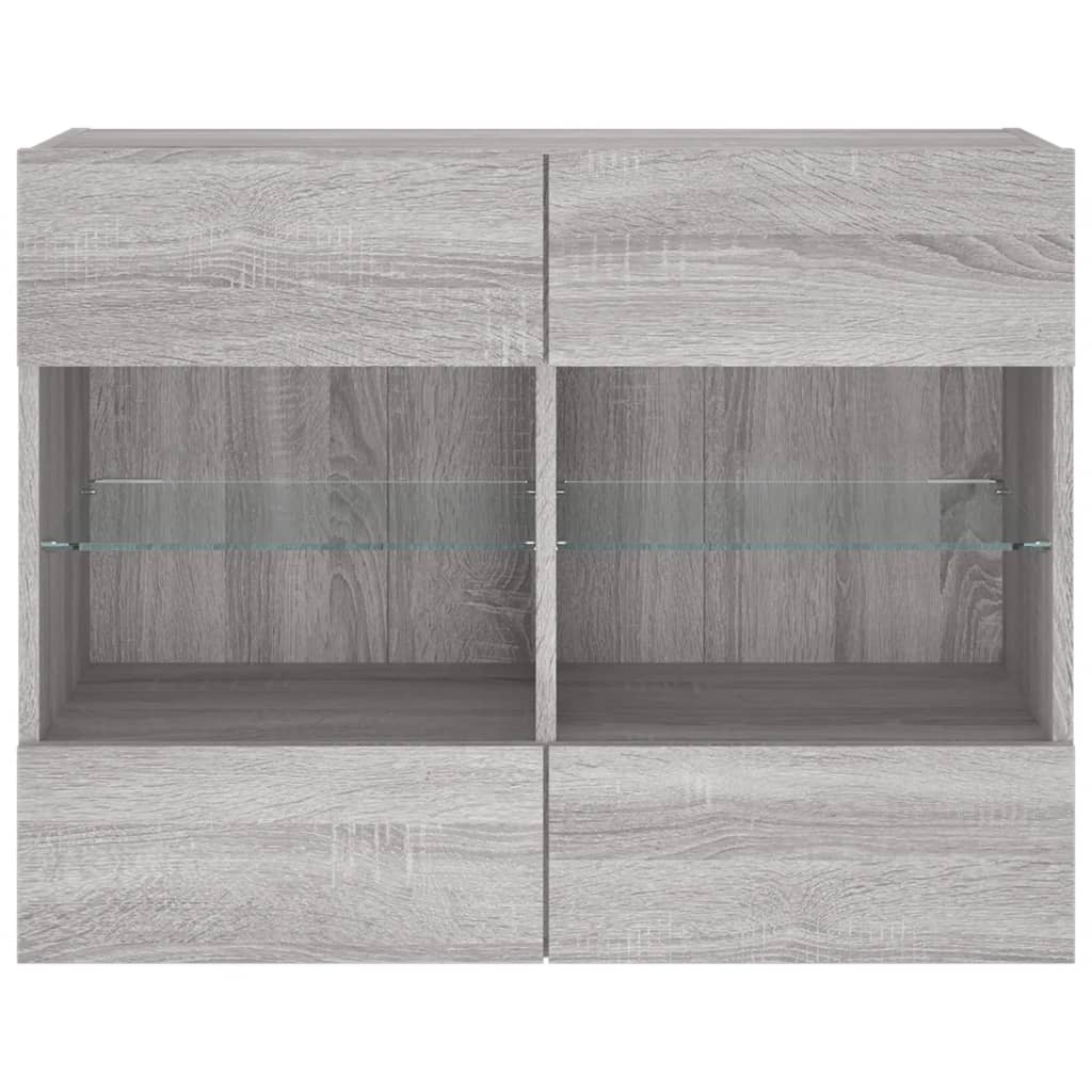 Tv-wandmeubel met LED-verlichting 78,5x30x60,5 cm grijs sonoma is nu te koop bij PeponiXL, paradijselijk wonen!