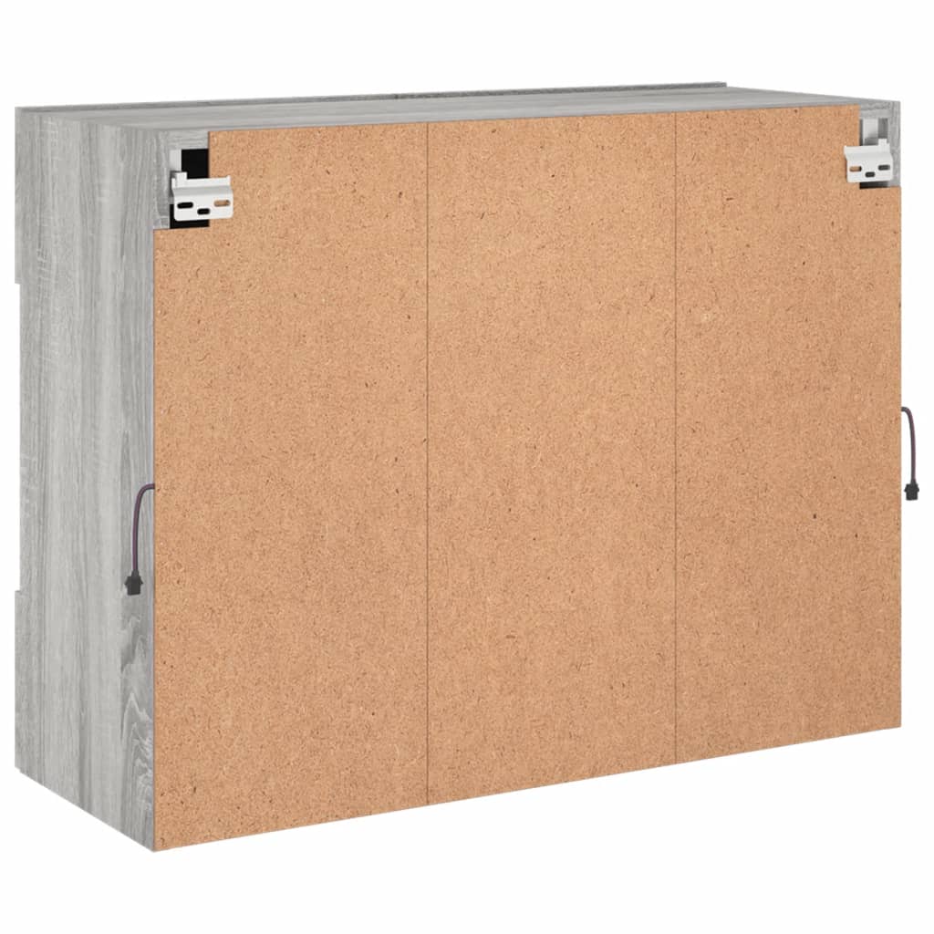 Tv-wandmeubel met LED-verlichting 78,5x30x60,5 cm grijs sonoma is nu te koop bij PeponiXL, paradijselijk wonen!