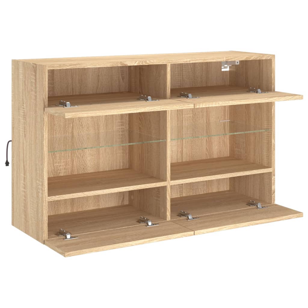 Tv-wandmeubel met LED-verlichting 98,5x30x60,5 cm sonoma eiken is nu te koop bij PeponiXL, paradijselijk wonen!