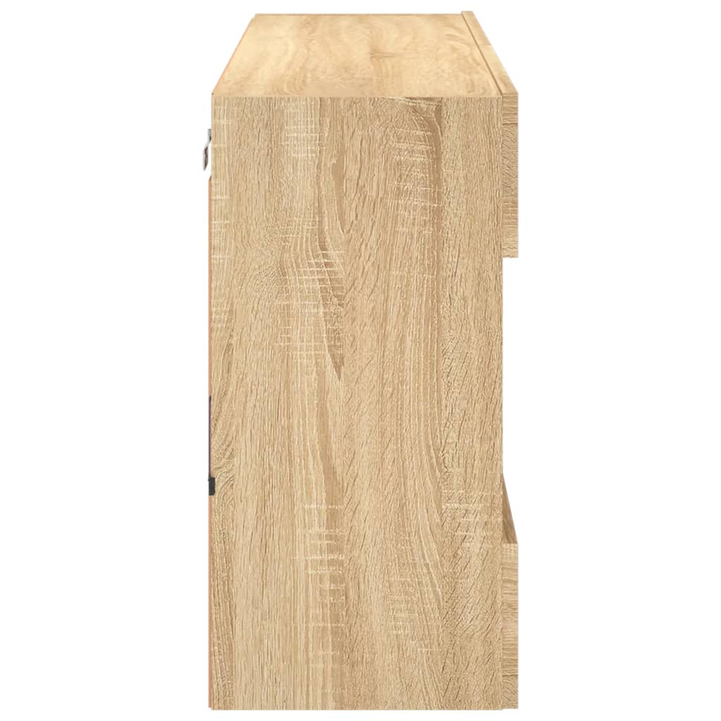 Tv-wandmeubel met LED-verlichting 98,5x30x60,5 cm sonoma eiken is nu te koop bij PeponiXL, paradijselijk wonen!