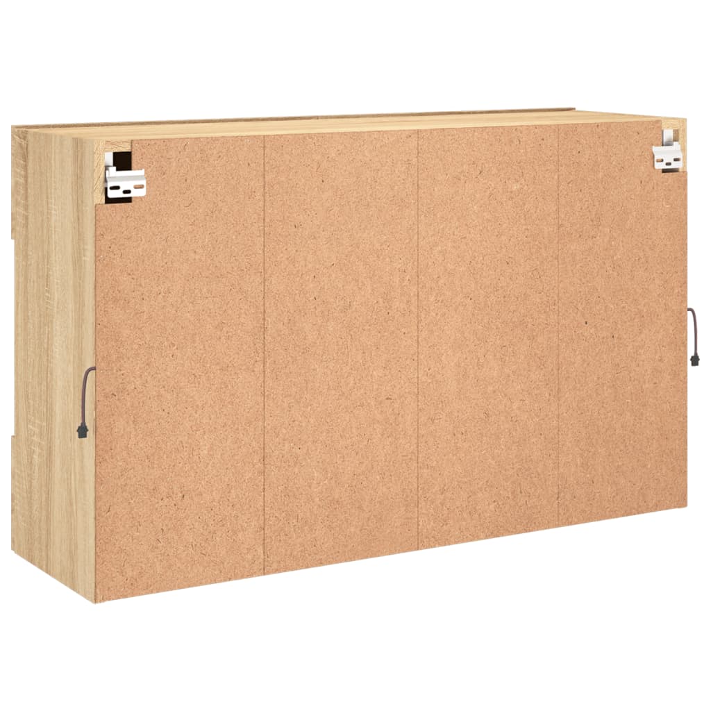 Tv-wandmeubel met LED-verlichting 98,5x30x60,5 cm sonoma eiken is nu te koop bij PeponiXL, paradijselijk wonen!