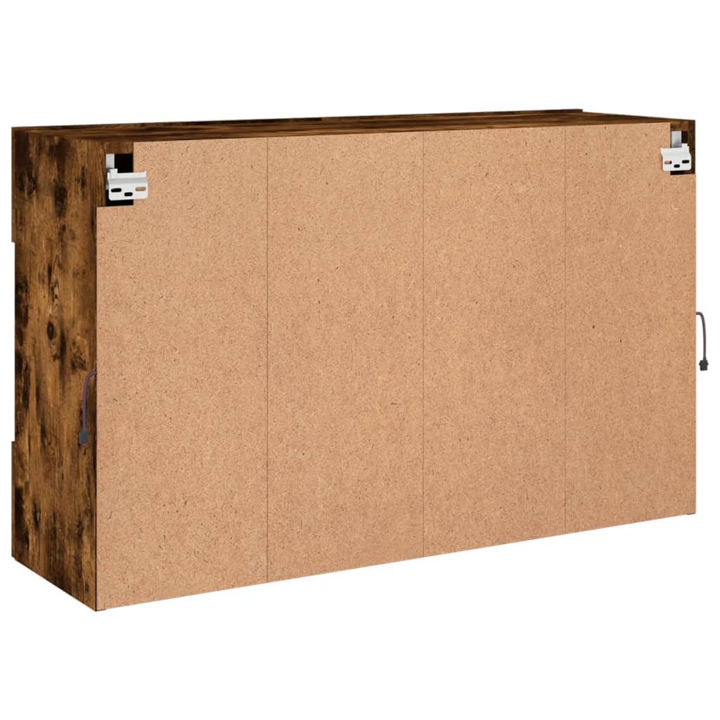 Tv-wandmeubel met LED-verlichting 98,5x30x60,5 cm gerookt eiken is nu te koop bij PeponiXL, paradijselijk wonen!