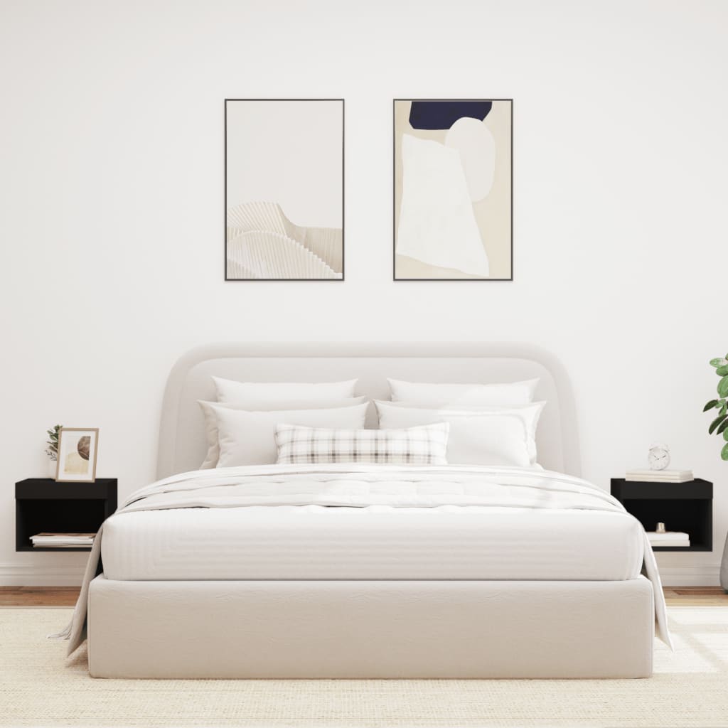 Nachtkastjes met LED's 2 st wandgemonteerd zwart is nu te koop bij PeponiXL, paradijselijk wonen!