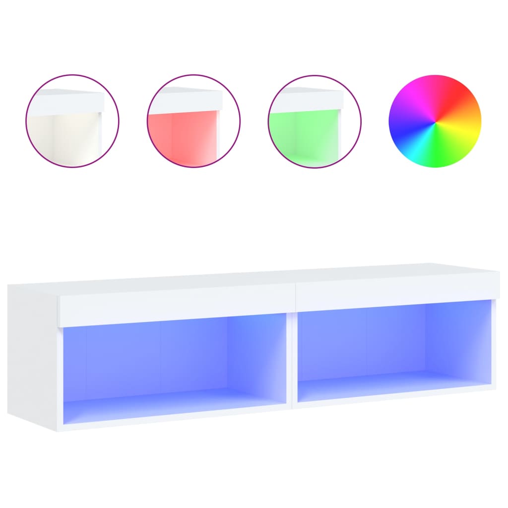 Tv-meubels met LED-verlichting 2 st 60x30x30 cm wit is nu te koop bij PeponiXL, paradijselijk wonen!