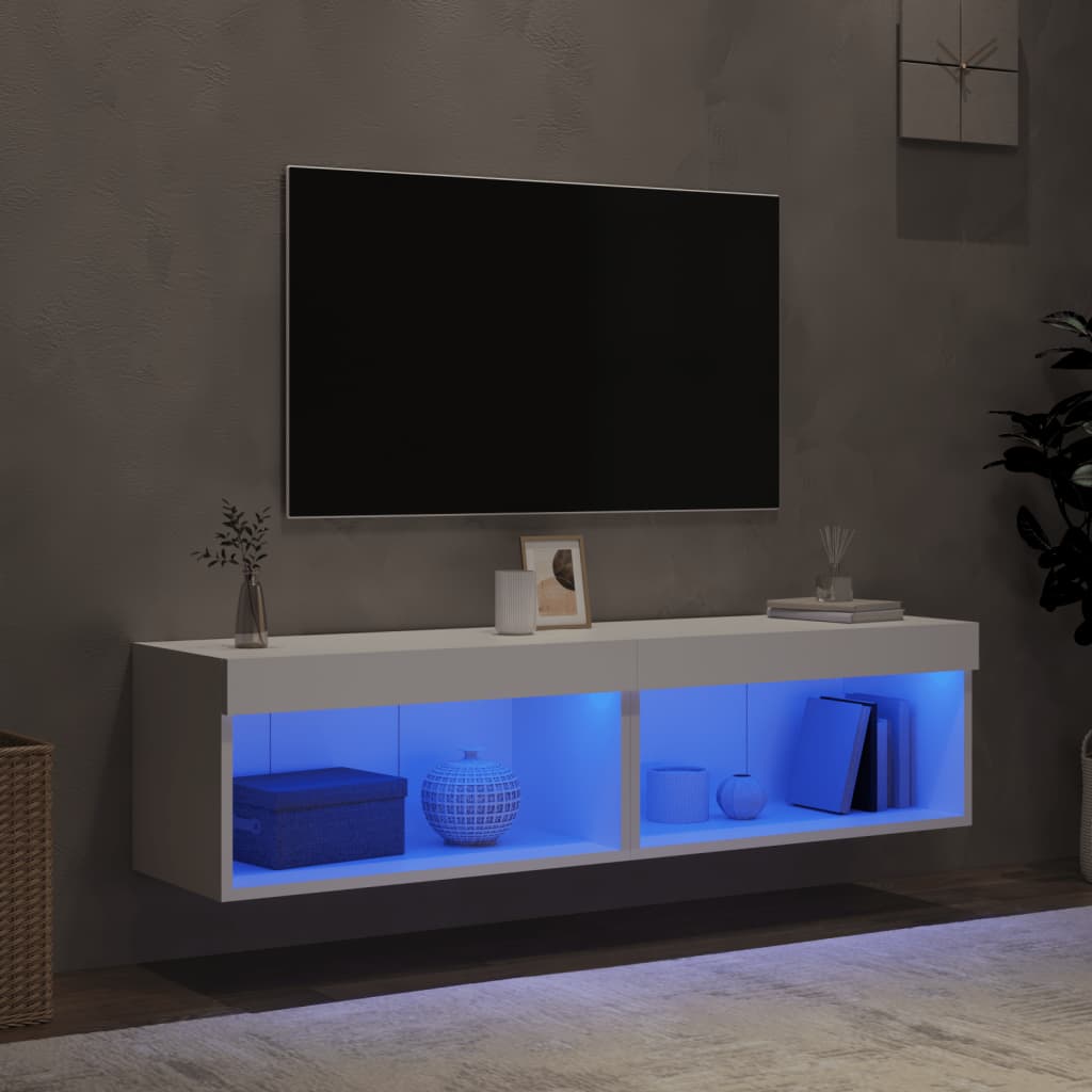 Tv-meubels met LED-verlichting 2 st 60x30x30 cm wit is nu te koop bij PeponiXL, paradijselijk wonen!