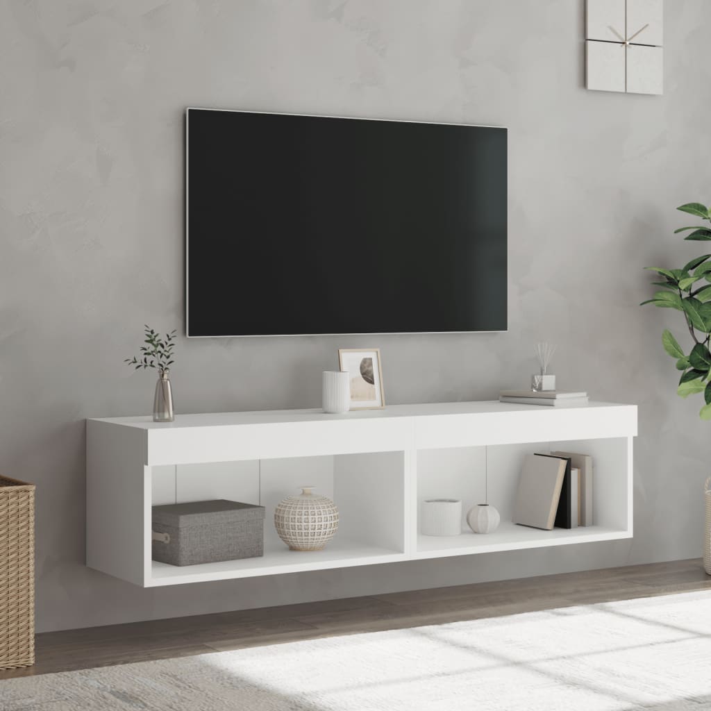 Tv-meubels met LED-verlichting 2 st 60x30x30 cm wit is nu te koop bij PeponiXL, paradijselijk wonen!