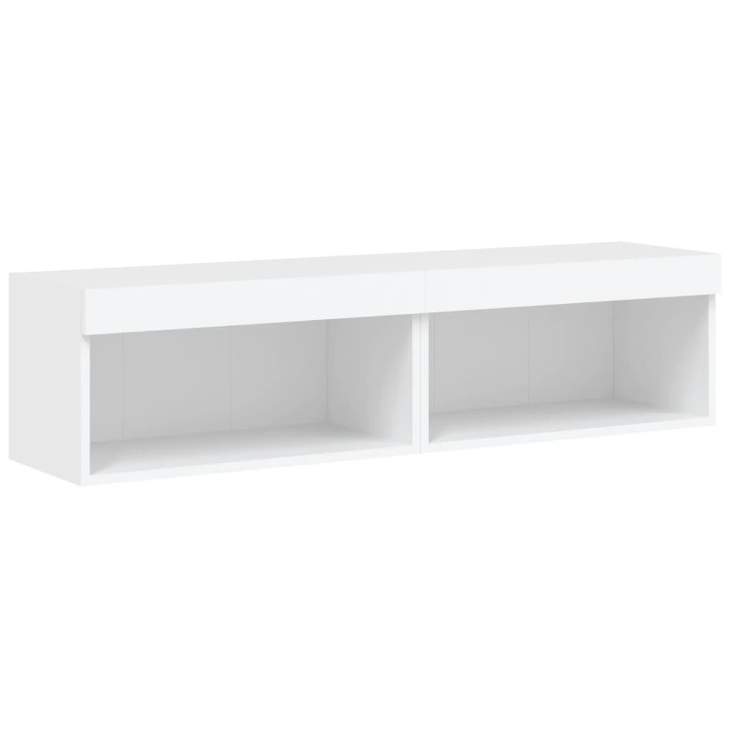 Tv-meubels met LED-verlichting 2 st 60x30x30 cm wit is nu te koop bij PeponiXL, paradijselijk wonen!