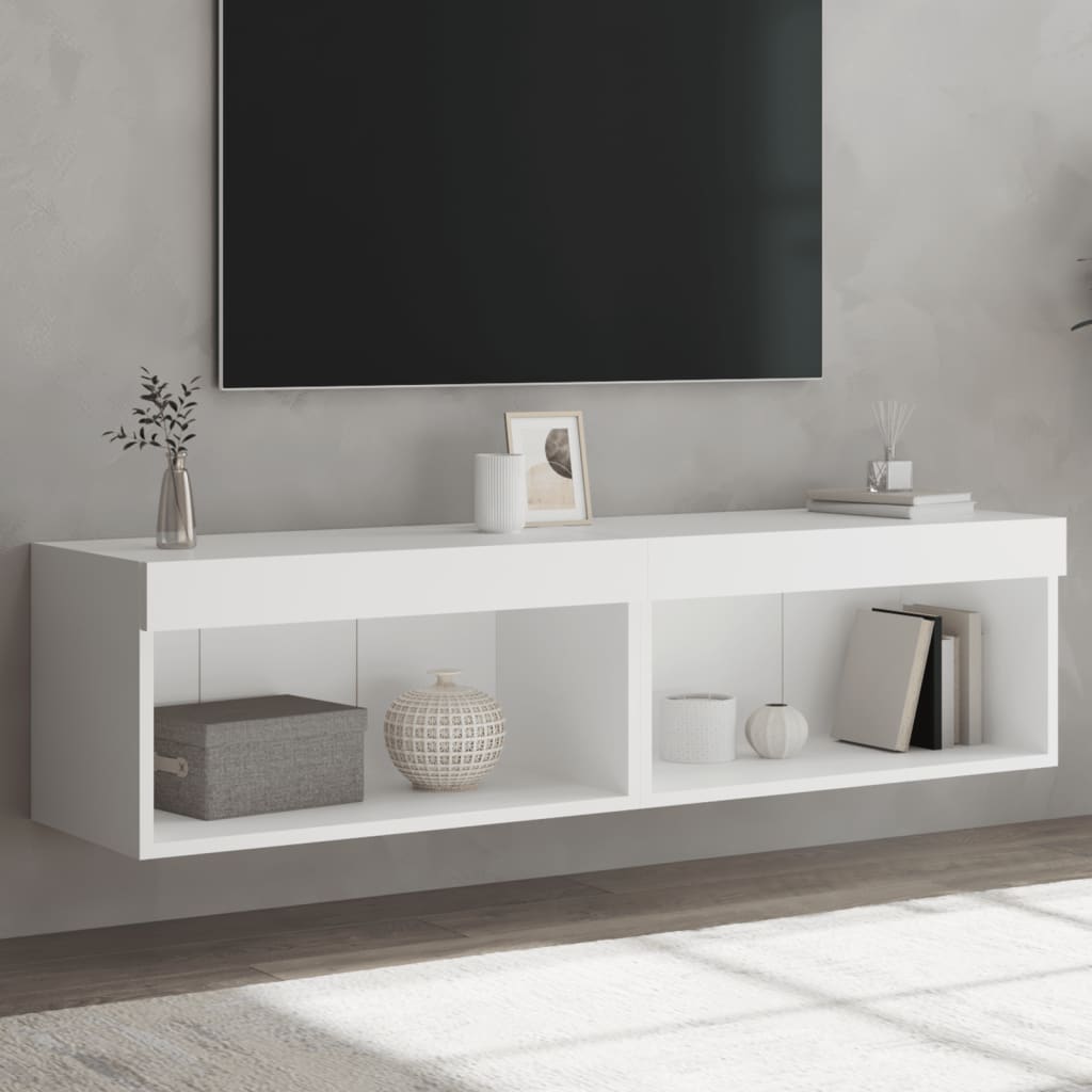 Tv-meubels met LED-verlichting 2 st 60x30x30 cm wit is nu te koop bij PeponiXL, paradijselijk wonen!
