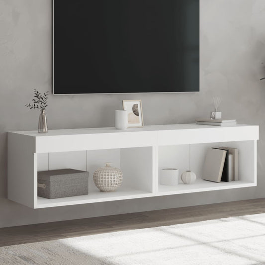 Tv-meubels met LED-verlichting 2 st 60x30x30 cm wit is nu te koop bij PeponiXL, paradijselijk wonen!