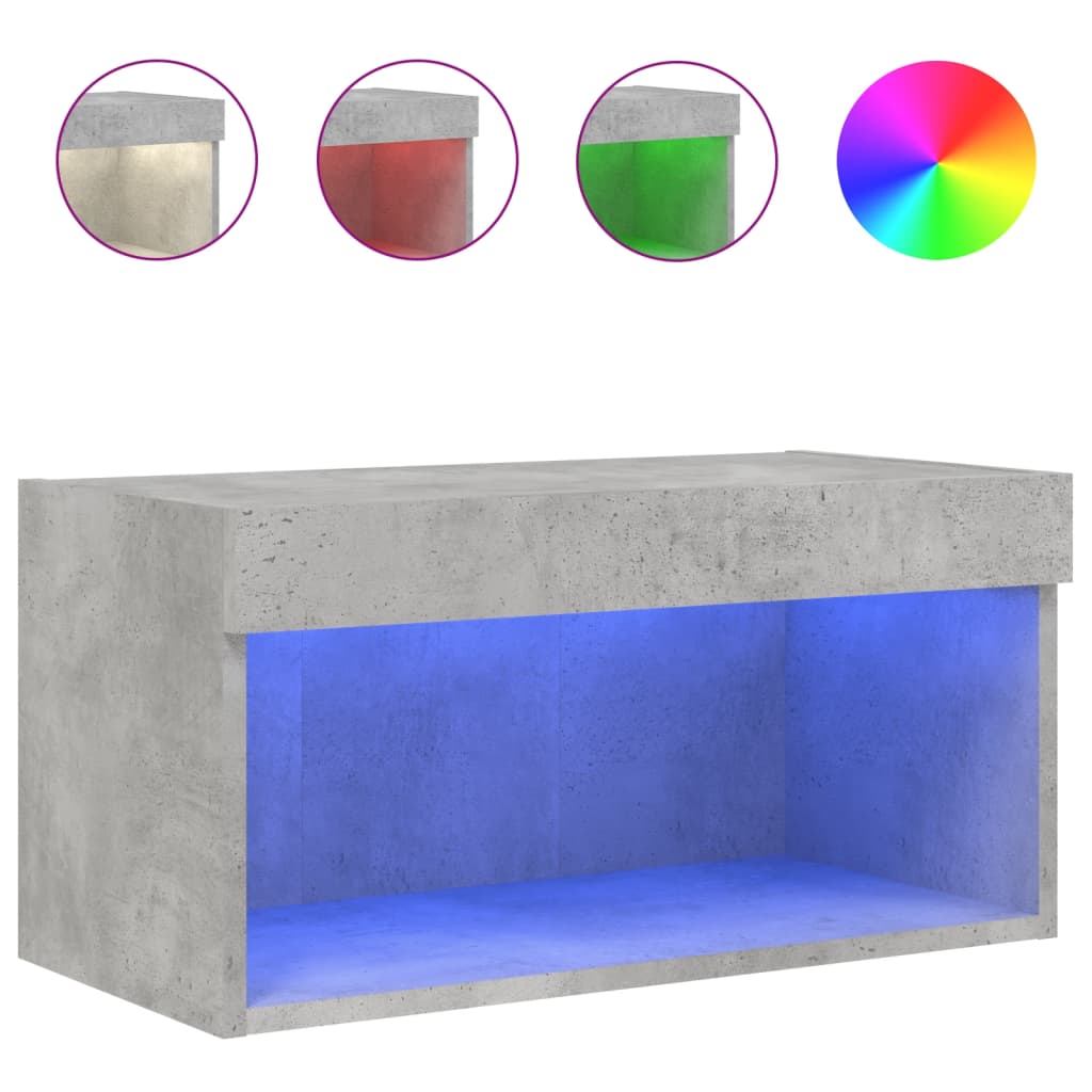 Tv-meubel met LED-verlichting 60x30x30 cm betongrijs is nu te koop bij PeponiXL, paradijselijk wonen!