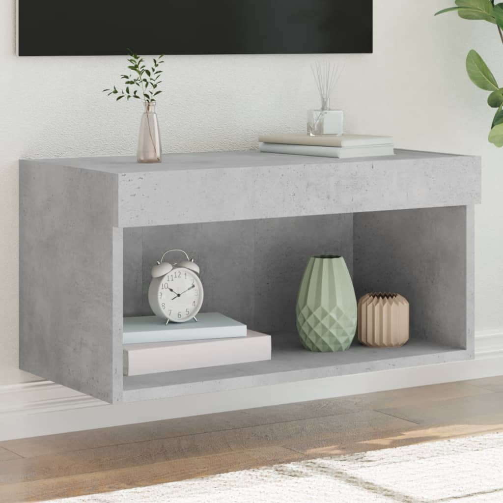 Tv-meubel met LED-verlichting 60x30x30 cm betongrijs is nu te koop bij PeponiXL, paradijselijk wonen!