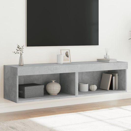 Tv-meubels met LED-verlichting 2 st 60x30x30 cm betongrijs is nu te koop bij PeponiXL, paradijselijk wonen!