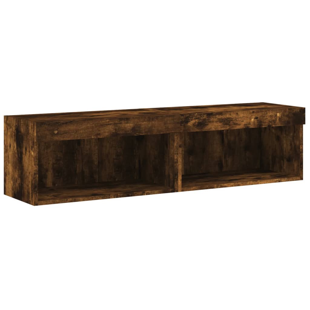 Tv-meubels met LED-verlichting 2 st 60x30x30 cm gerookt eiken is nu te koop bij PeponiXL, paradijselijk wonen!