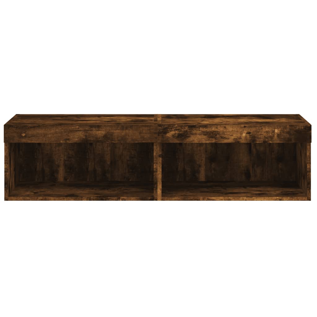 Tv-meubels met LED-verlichting 2 st 60x30x30 cm gerookt eiken is nu te koop bij PeponiXL, paradijselijk wonen!