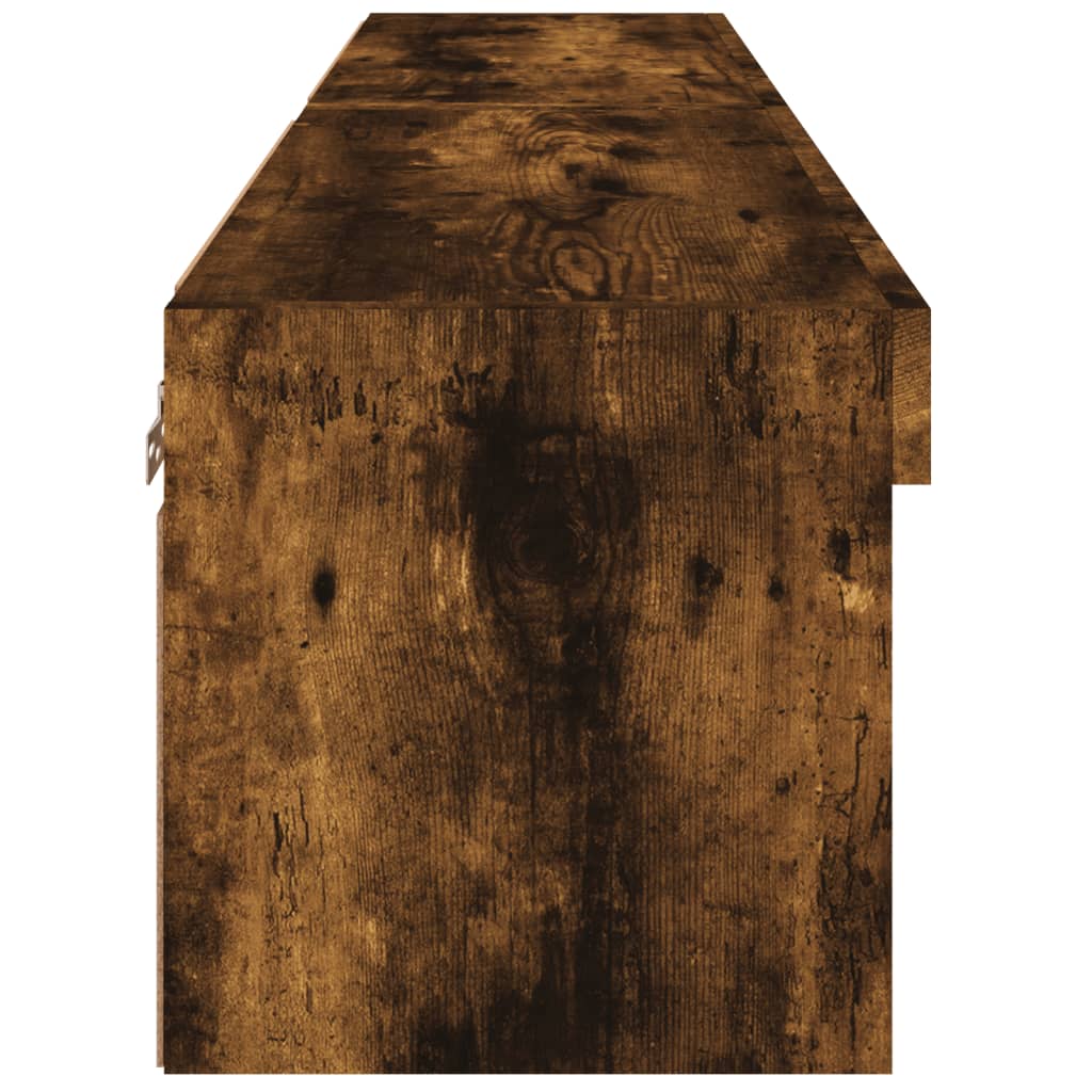 Tv-meubels met LED-verlichting 2 st 60x30x30 cm gerookt eiken is nu te koop bij PeponiXL, paradijselijk wonen!