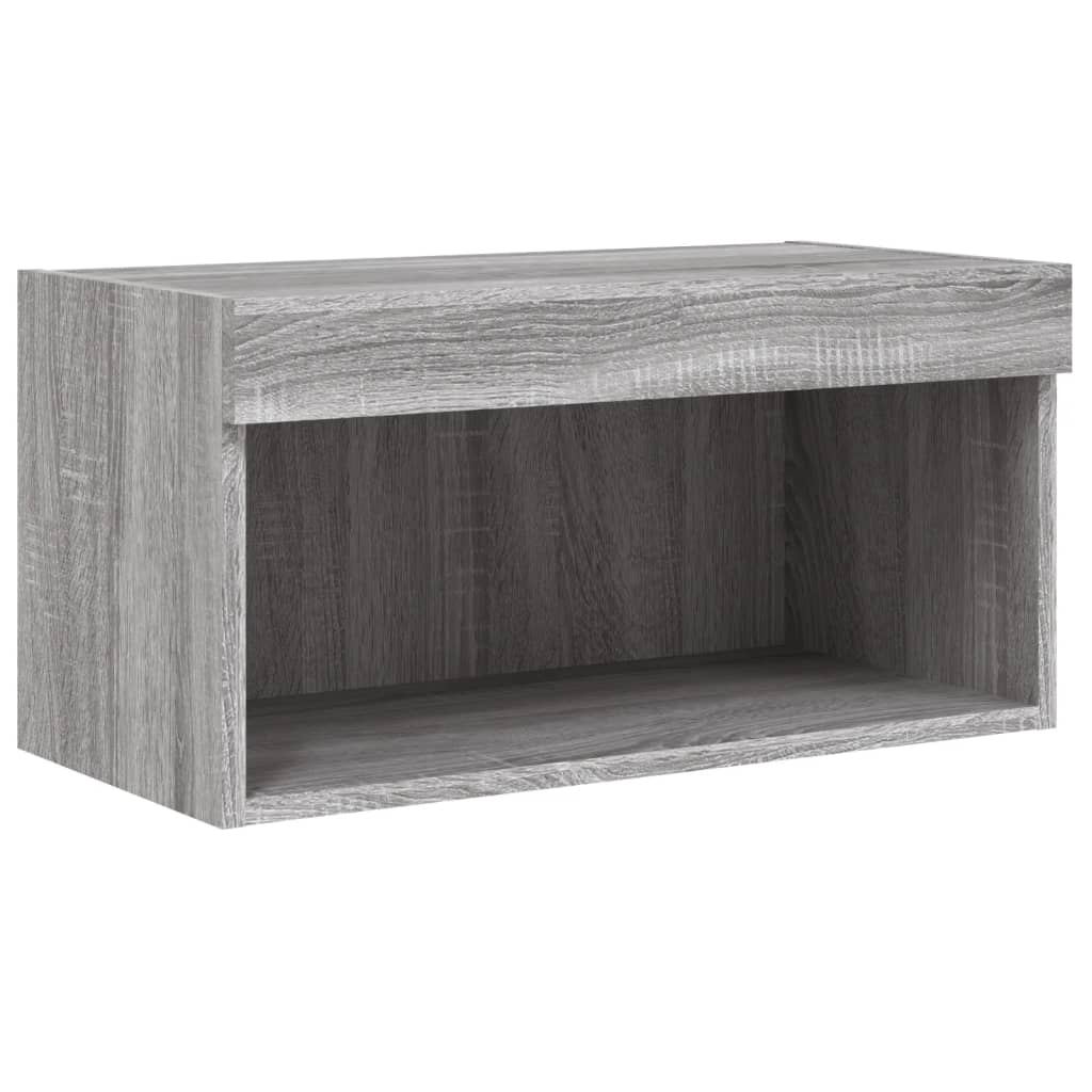 Tv-meubel met LED-verlichting 60x30x30 cm grijs sonoma eiken is nu te koop bij PeponiXL, paradijselijk wonen!