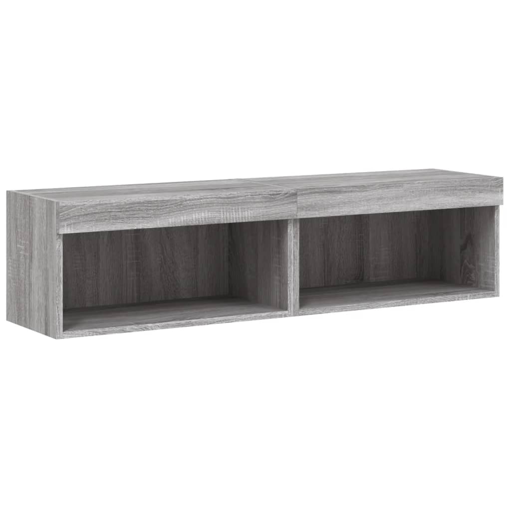 Tv-meubels met LED-verlichting 2 st 60x30x30 cm grijs sonoma is nu te koop bij PeponiXL, paradijselijk wonen!