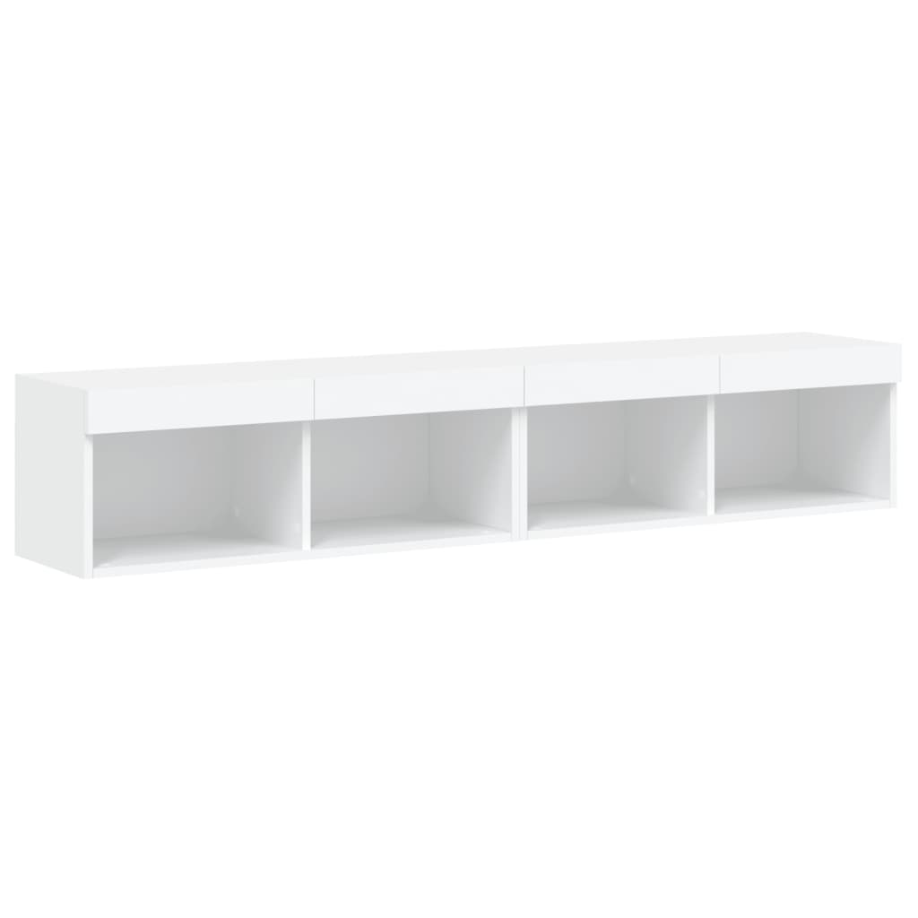 Tv-meubels met LED-verlichting 2 st 80x30x30 cm wit is nu te koop bij PeponiXL, paradijselijk wonen!
