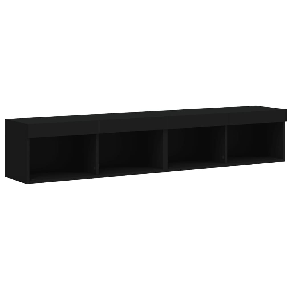 Tv-meubels met LED-verlichting 2 st 80x30x30 cm zwart is nu te koop bij PeponiXL, paradijselijk wonen!