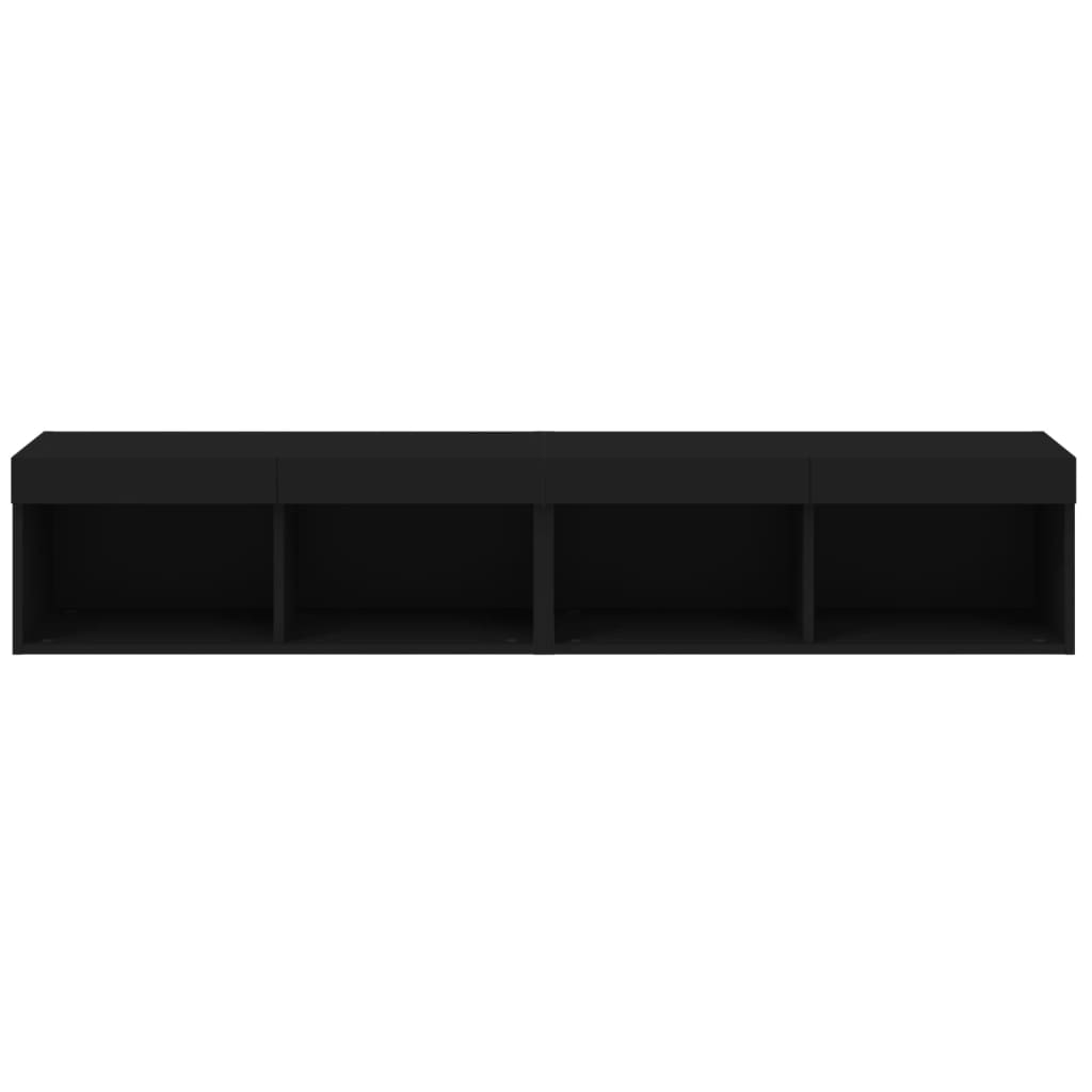 Tv-meubels met LED-verlichting 2 st 80x30x30 cm zwart is nu te koop bij PeponiXL, paradijselijk wonen!