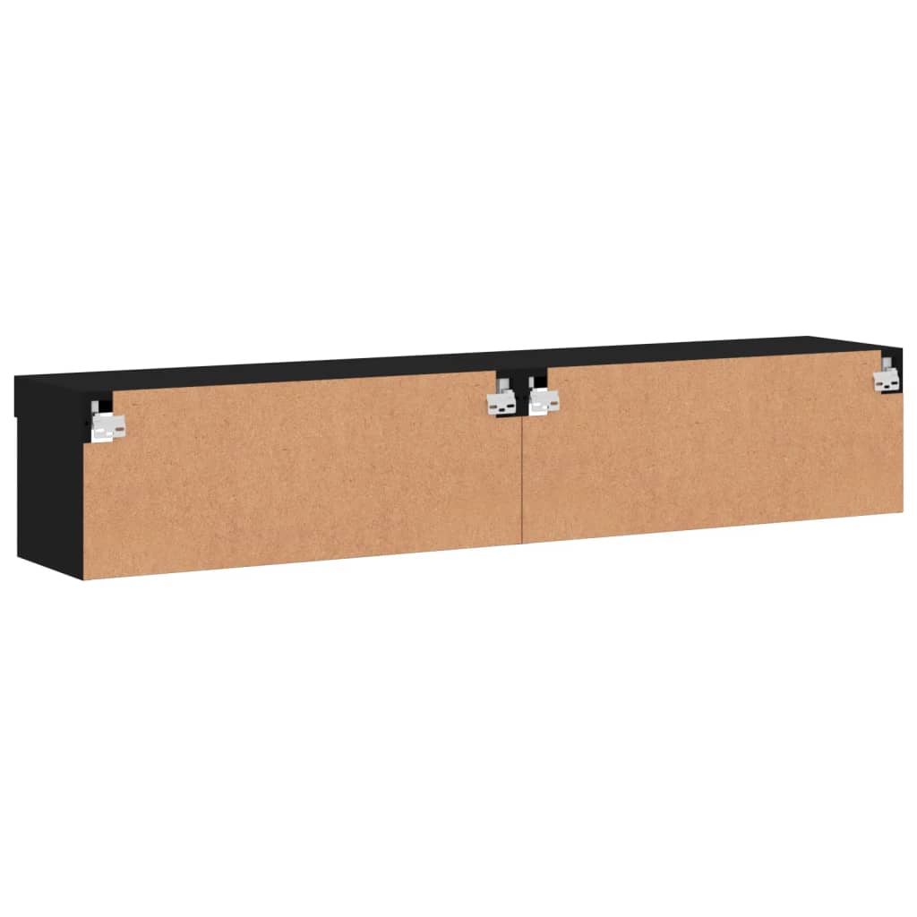 Tv-meubels met LED-verlichting 2 st 80x30x30 cm zwart is nu te koop bij PeponiXL, paradijselijk wonen!