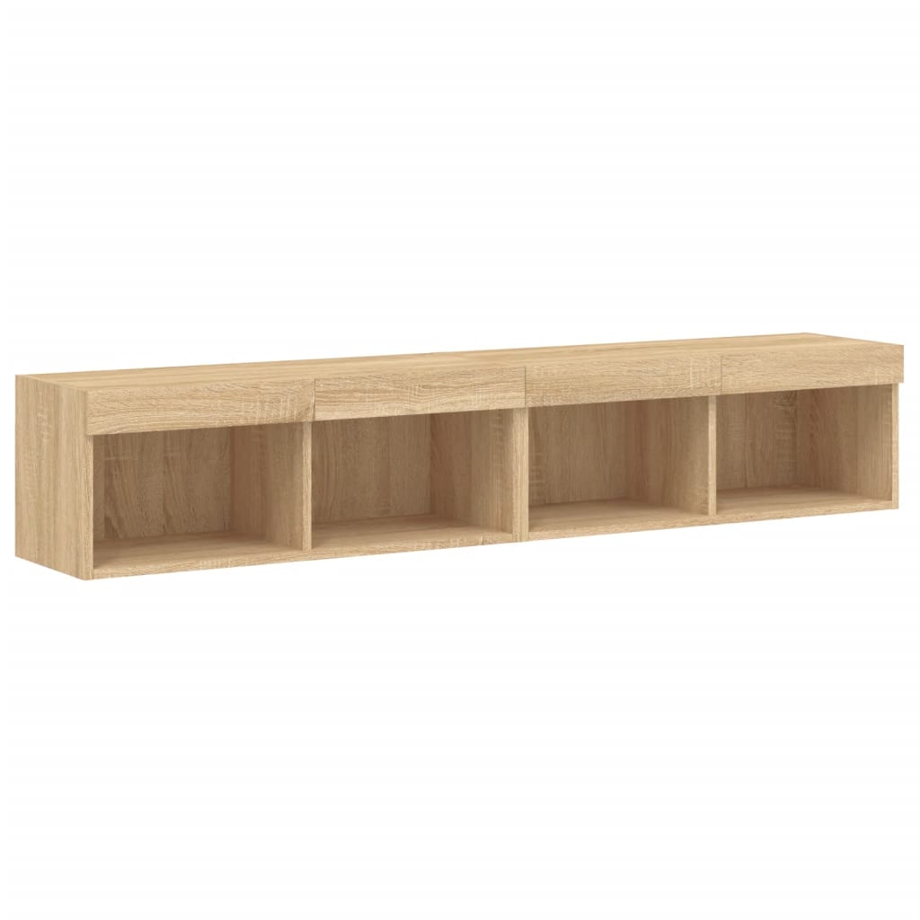 Tv-meubels met LED-verlichting 2 st 80x30x30 cm sonoma eiken is nu te koop bij PeponiXL, paradijselijk wonen!