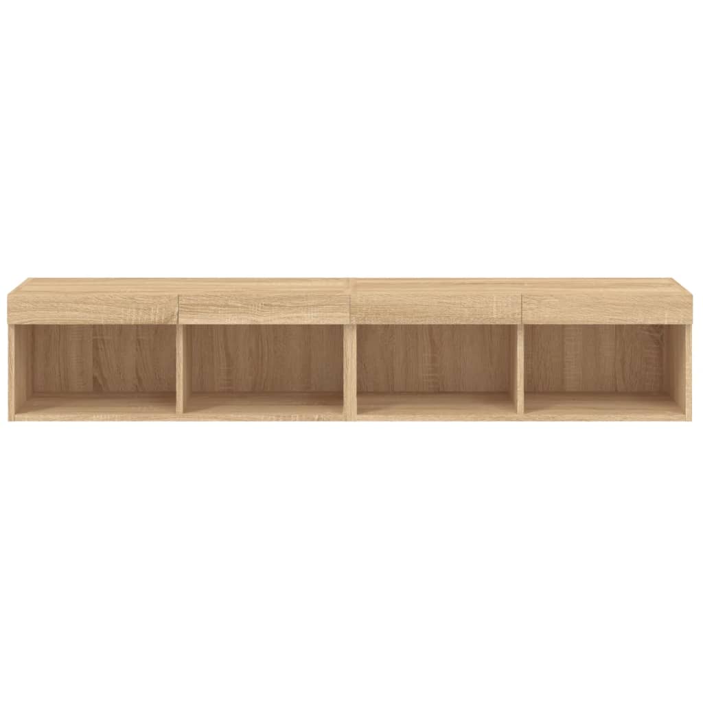 Tv-meubels met LED-verlichting 2 st 80x30x30 cm sonoma eiken is nu te koop bij PeponiXL, paradijselijk wonen!