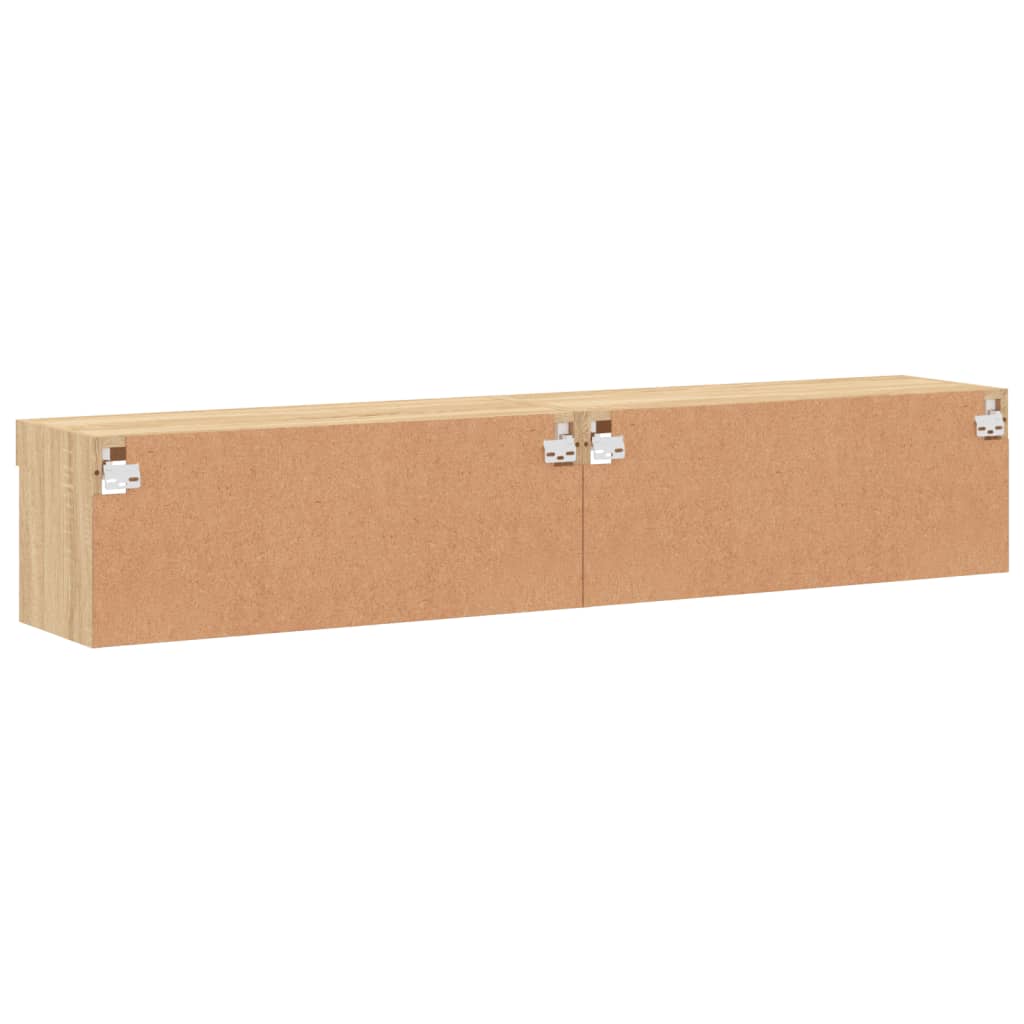Tv-meubels met LED-verlichting 2 st 80x30x30 cm sonoma eiken is nu te koop bij PeponiXL, paradijselijk wonen!