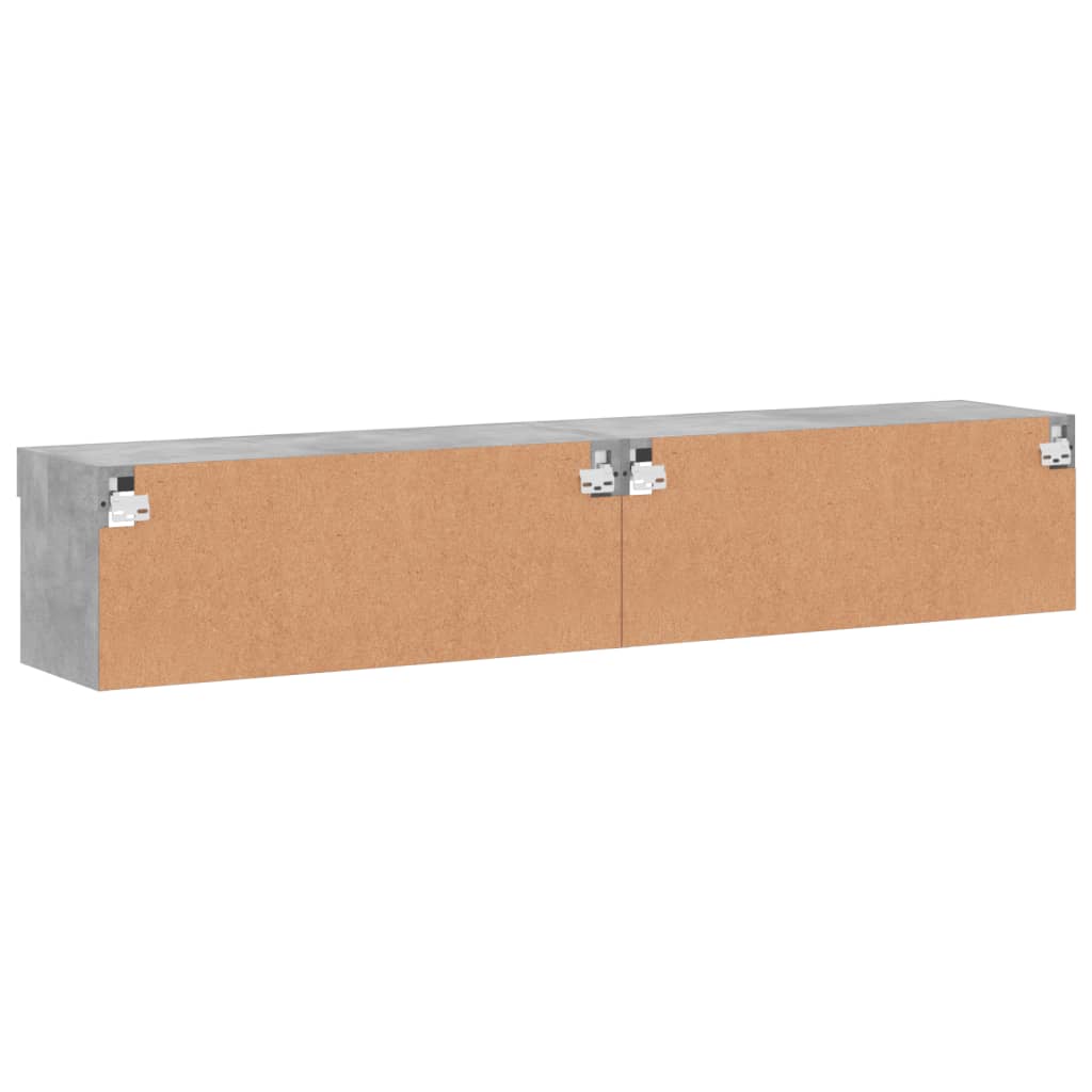 Tv-meubels met LED-verlichting 2 st 80x30x30 cm betongrijs is nu te koop bij PeponiXL, paradijselijk wonen!