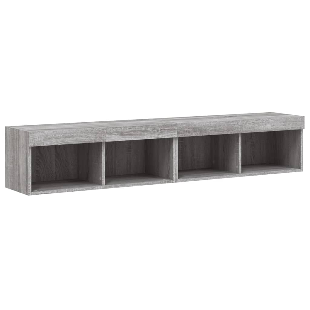 Tv-meubels met LED-verlichting 2 st 80x30x30 cm grijs sonoma is nu te koop bij PeponiXL, paradijselijk wonen!