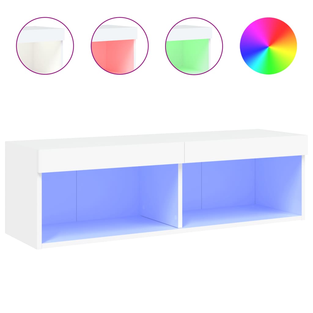 Tv-meubel met LED-verlichting 100x30x30 cm wit is nu te koop bij PeponiXL, paradijselijk wonen!