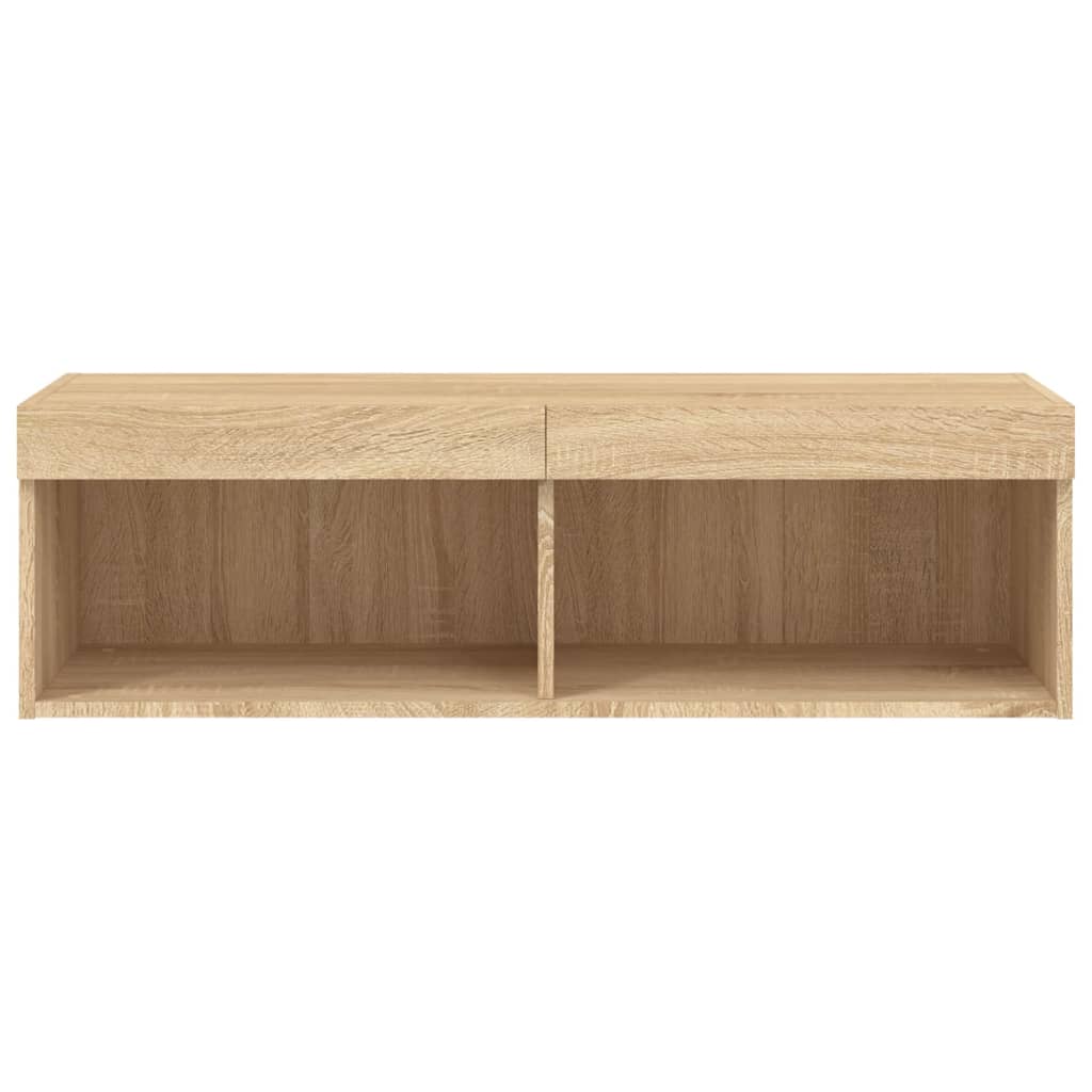 Tv-meubel met LED-verlichting 100x30x30 cm sonoma eikenkleurig is nu te koop bij PeponiXL, paradijselijk wonen!