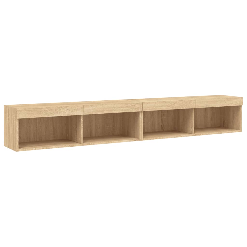 Tv-meubels met LED-verlichting 2 st 100x30x30 cm sonoma eiken is nu te koop bij PeponiXL, paradijselijk wonen!