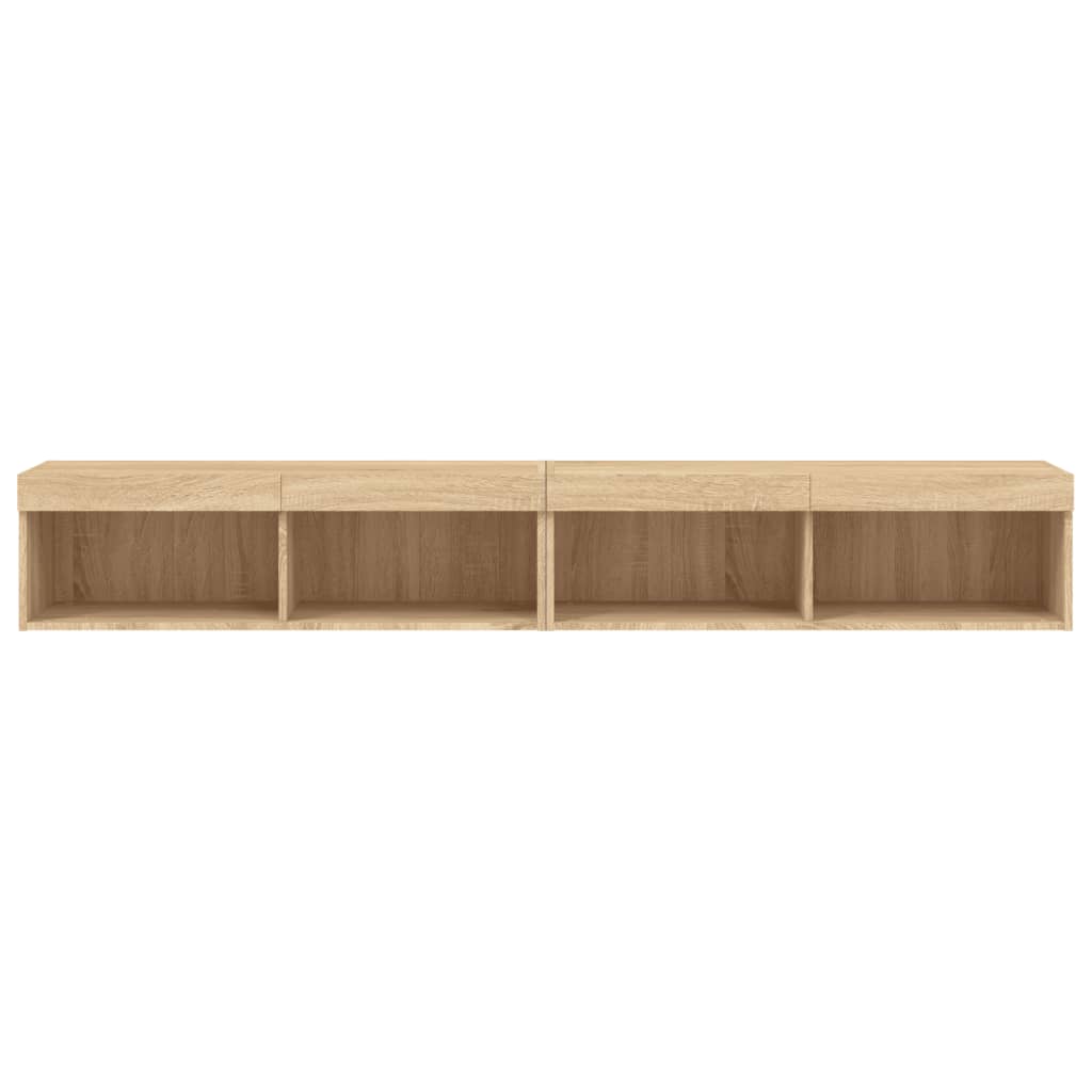 Tv-meubels met LED-verlichting 2 st 100x30x30 cm sonoma eiken is nu te koop bij PeponiXL, paradijselijk wonen!