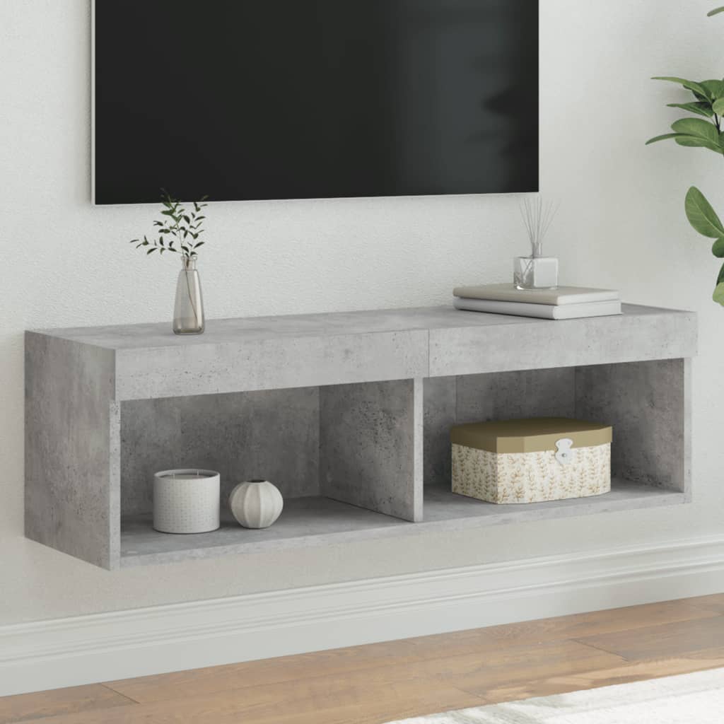Tv-meubel met LED-verlichting 100x30x30 cm betongrijs is nu te koop bij PeponiXL, paradijselijk wonen!