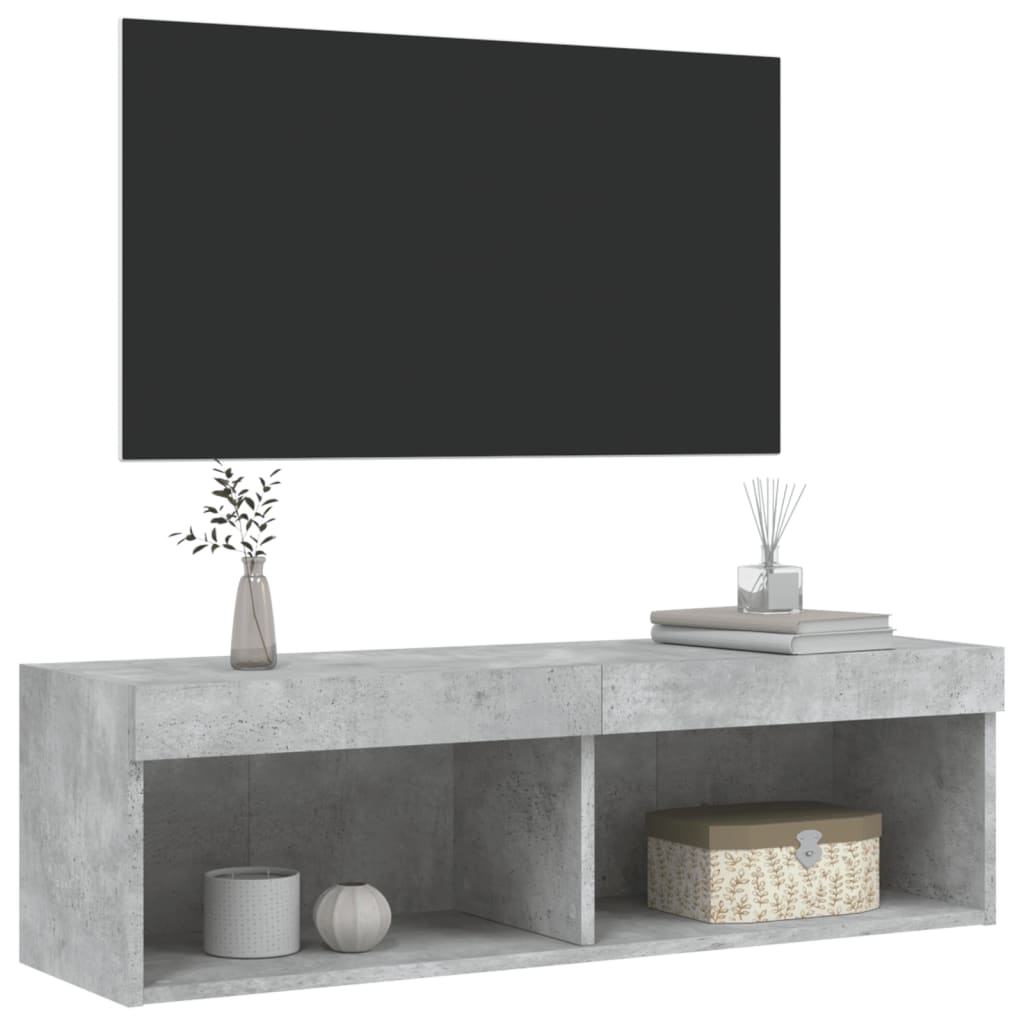 Tv-meubel met LED-verlichting 100x30x30 cm betongrijs is nu te koop bij PeponiXL, paradijselijk wonen!