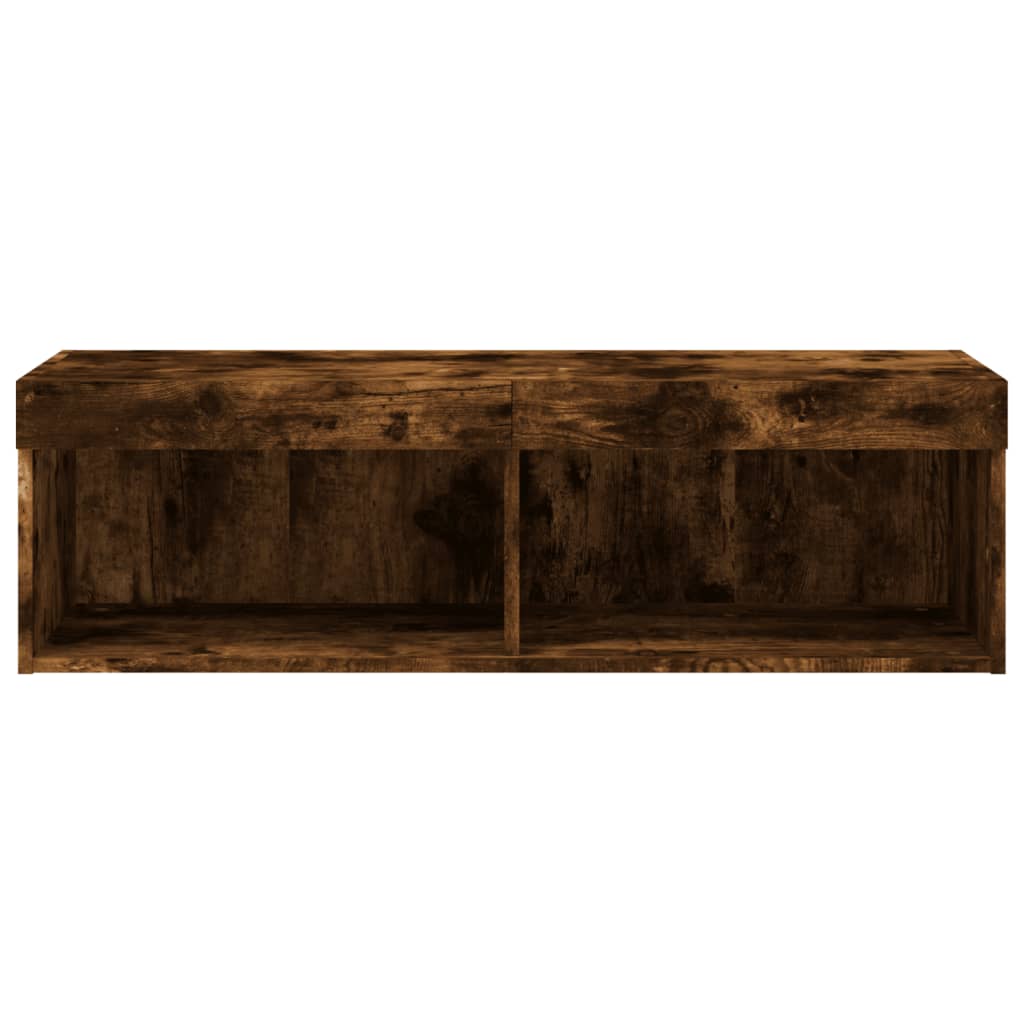 Tv-meubel LED-verlichting 100x30x30 cm gerookt eikenkleurig is nu te koop bij PeponiXL, paradijselijk wonen!