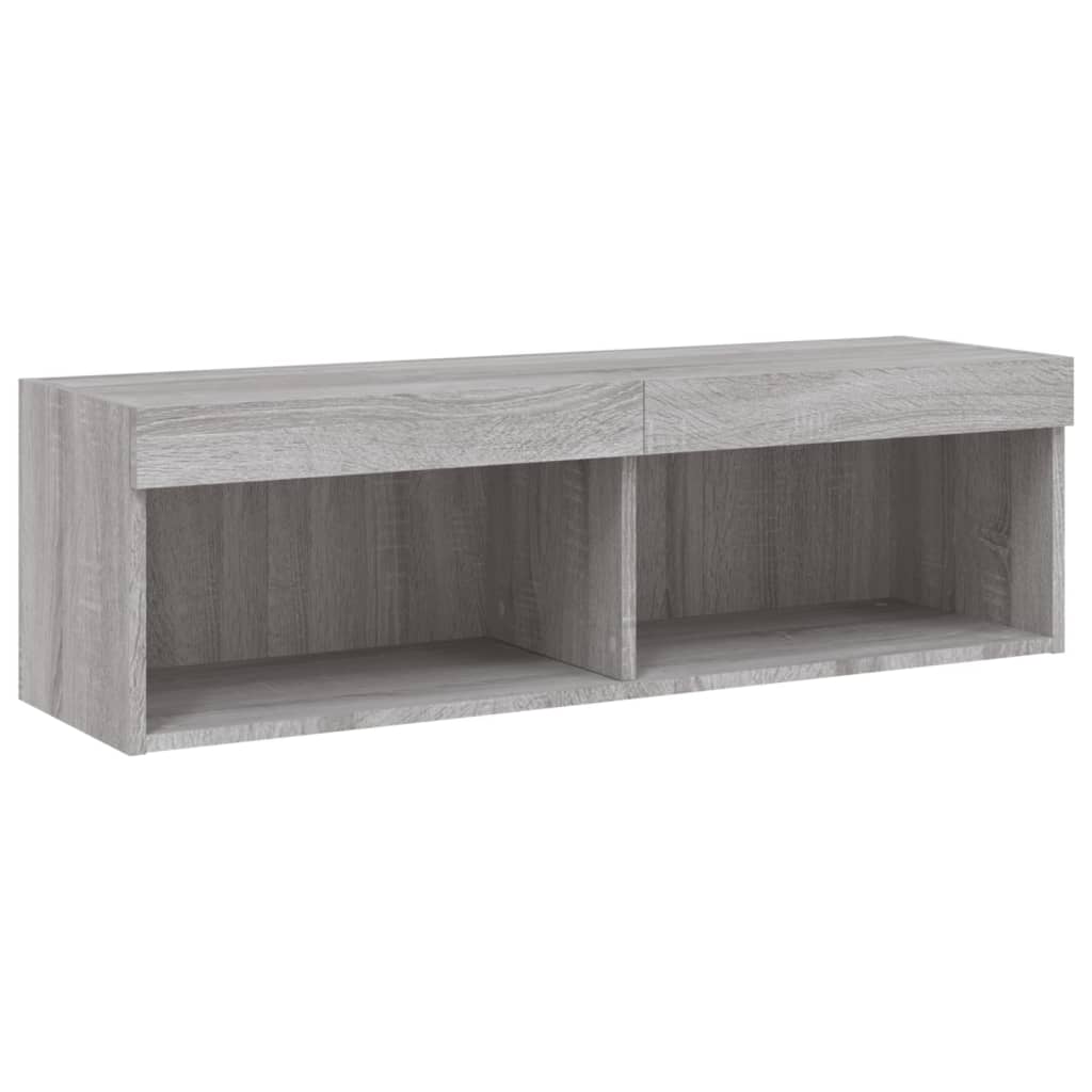 Tv-meubel met LED-verlichting 100x30x30 cm grijs sonoma eiken is nu te koop bij PeponiXL, paradijselijk wonen!