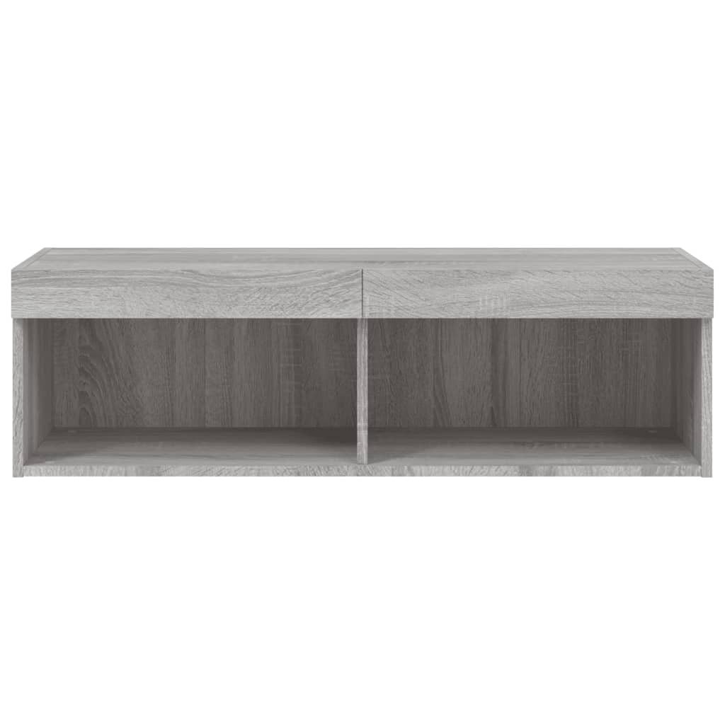 Tv-meubel met LED-verlichting 100x30x30 cm grijs sonoma eiken is nu te koop bij PeponiXL, paradijselijk wonen!