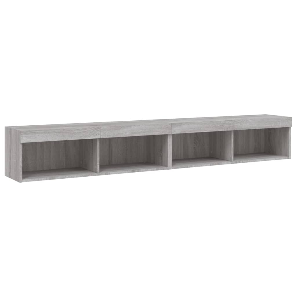 Tv-meubels met LED-verlichting 2 st 100x30x30 cm grijs sonoma is nu te koop bij PeponiXL, paradijselijk wonen!
