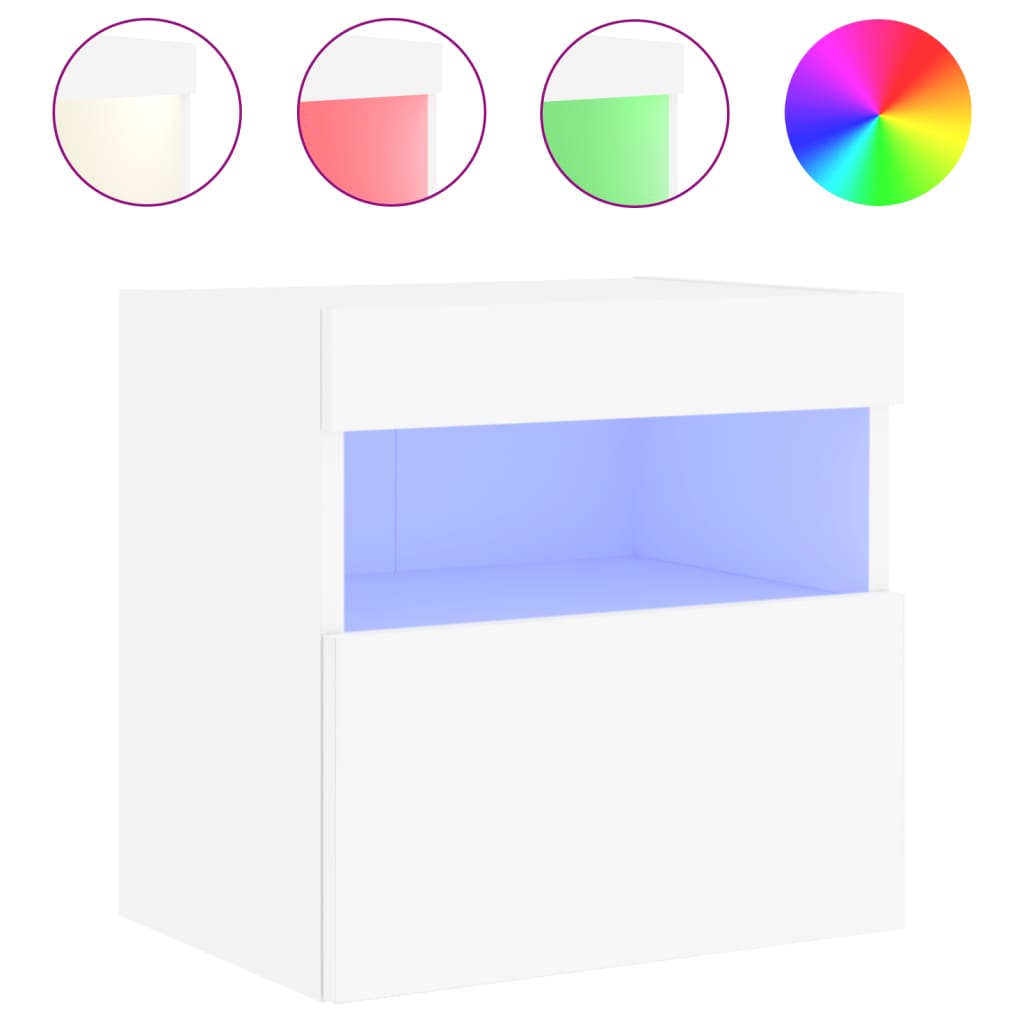 Tv-wandmeubel met LED-verlichting 40x30x40 cm wit is nu te koop bij PeponiXL, paradijselijk wonen!