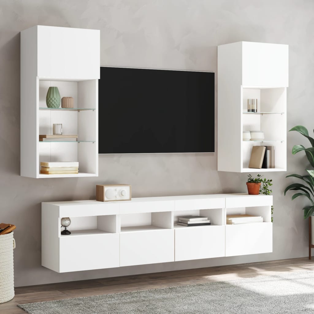Tv-wandmeubel met LED-verlichting 40x30x40 cm wit is nu te koop bij PeponiXL, paradijselijk wonen!