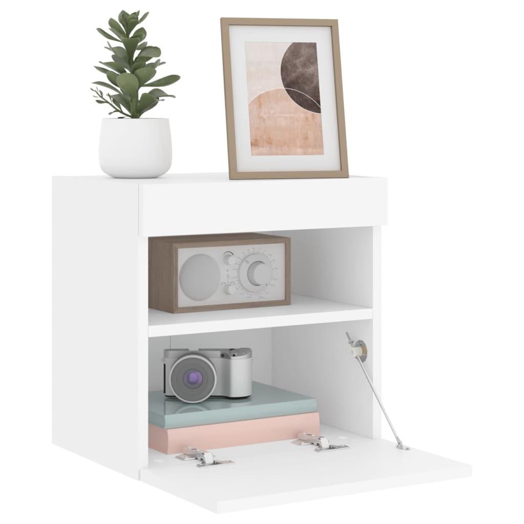 Tv-wandmeubel met LED-verlichting 40x30x40 cm wit is nu te koop bij PeponiXL, paradijselijk wonen!