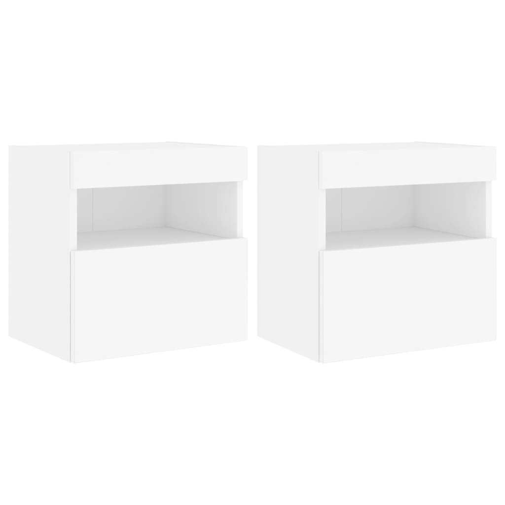 Tv-wandmeubels met LED-verlichting 2 st 40x30x40 cm wit is nu te koop bij PeponiXL, paradijselijk wonen!